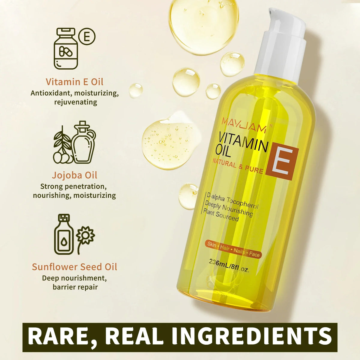 Pure Vitamin E Face Oil – Brightening & Moisturizing Skin Care